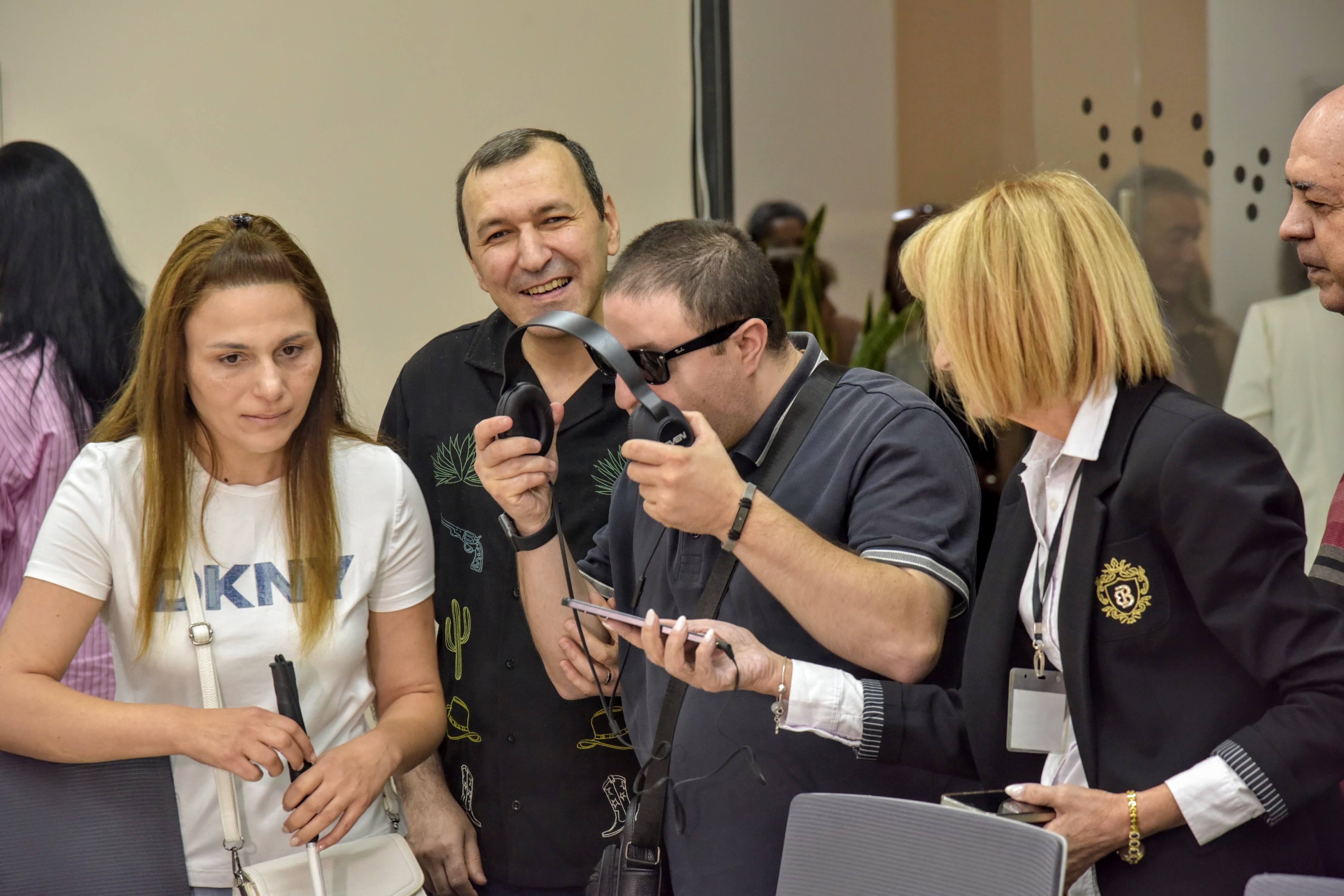 Readers try out accessible resources at the opening of the National Library of Armenia’s new Assistive Technology Reading Hall on 9 September 2026. Readers try out accessible resources at the opening of the National Library of Armenia’s new Assistive Technology Reading Hall on 9 September 2026.