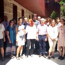 Representatives of the Foster project standing outside a workshop venue.