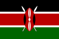 The flag of Kenya Kenya flag black, rad and green horizontal stripes