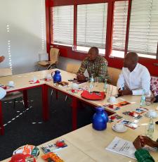 Dr Hanne Vogt speaking to members of the 2023 EIFL Initiative for Young African Library Innovator's group who visited Cologne in Germany.