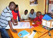 librarians writing on big sheets of paper during training