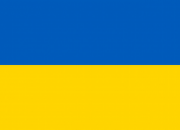 Flag of Ukraine, blue stripe on yellow. 