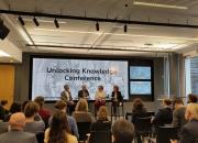 Teresa Hackett, EIFL moderated a panel discussion on legal uncertainty and exposure to liability. Left to right: Martin Senftleben, University of Amsterdam, Michael Arentoft, European Commission, Annabelle Shaw, British Film Institute 