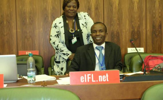 Kondwani Wella, the first librarian from Malawi to participate in WIPO’s copyright committee (2010) with Kathy Matsika, EIFL Copyright Coordinator from Zimbabwe in the WIPO assembly hall. Kondwani Wella, the first librarian from Malawi to participate in WIPO’s copyright committee (2010) with Kathy Matsika, EIFL Copyright Coordinator from Zimbabwe in the WIPO assembly hall.