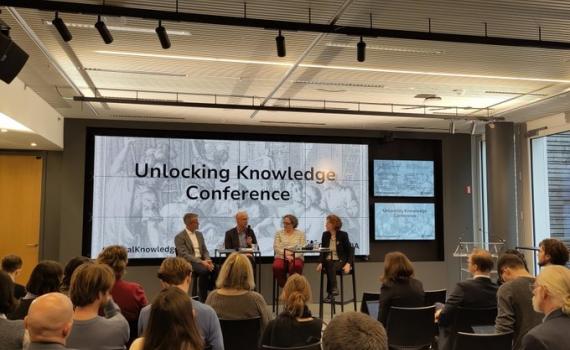 Teresa Hackett, EIFL moderated a panel discussion on legal uncertainty and exposure to liability. Left to right: Martin Senftleben, University of Amsterdam, Michael Arentoft, European Commission, Annabelle Shaw, British Film Institute 